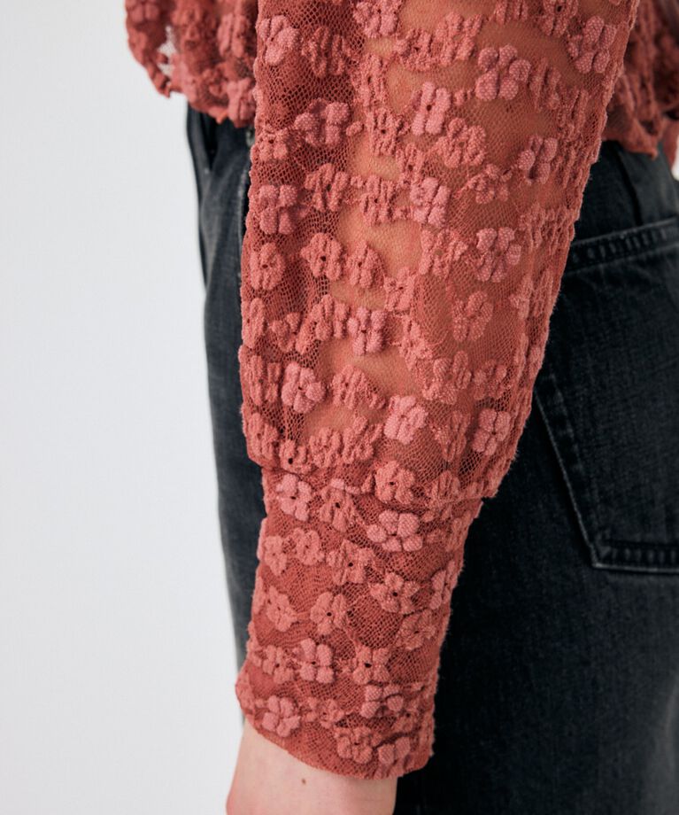 MOUSSY「RUFFLE LACY CUT ブラウス」|Tシャツ・カットソー|
