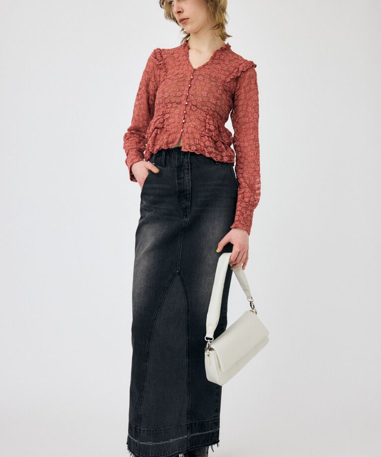 MOUSSY「RUFFLE LACY CUT ブラウス」|Tシャツ・カットソー|