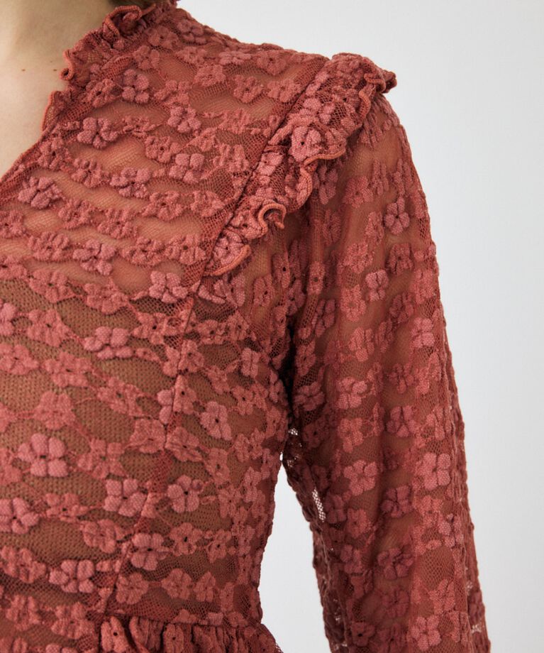 MOUSSY「RUFFLE LACY CUT ブラウス」|Tシャツ・カットソー|
