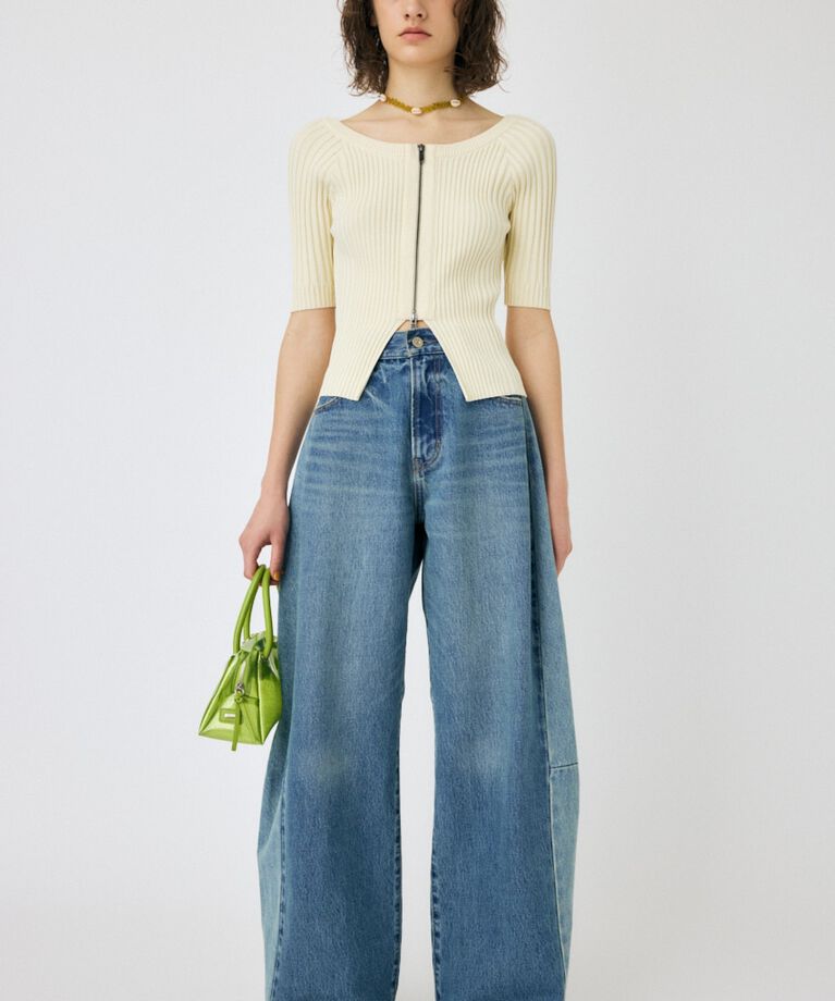 MOUSSY「ZIP UP RIB トップス」|ニット・セーター|