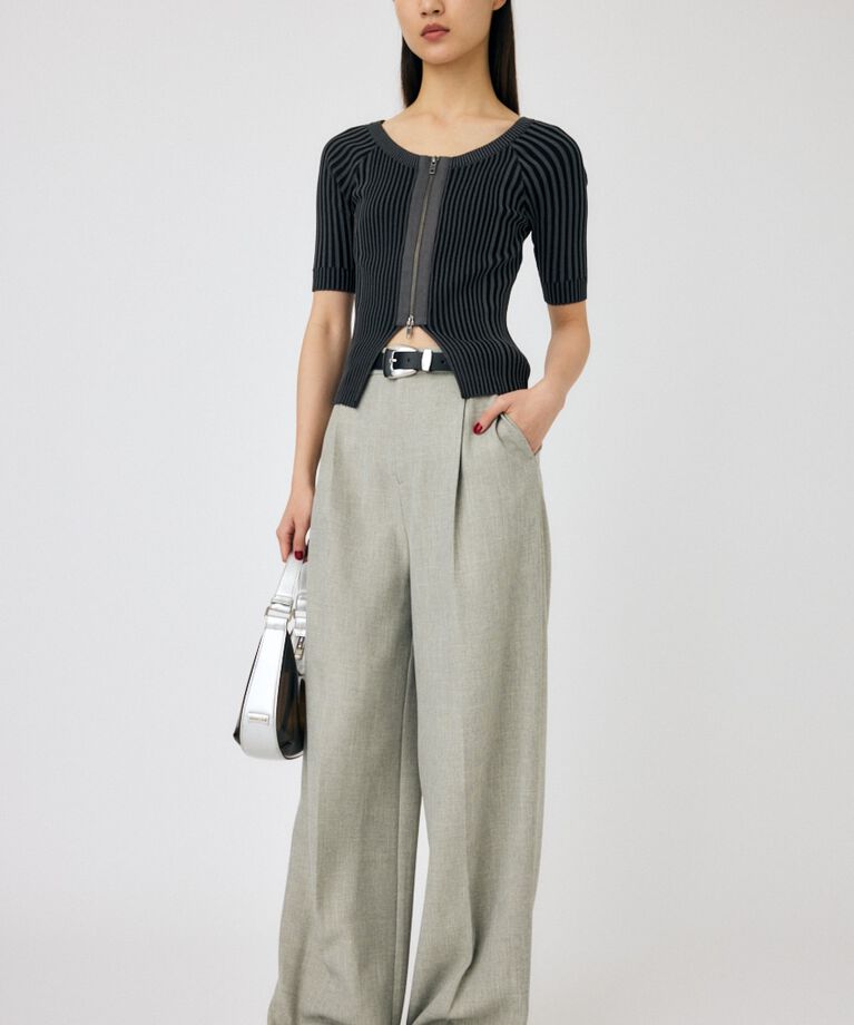 MOUSSY「ZIP UP RIB トップス」|ニット・セーター|