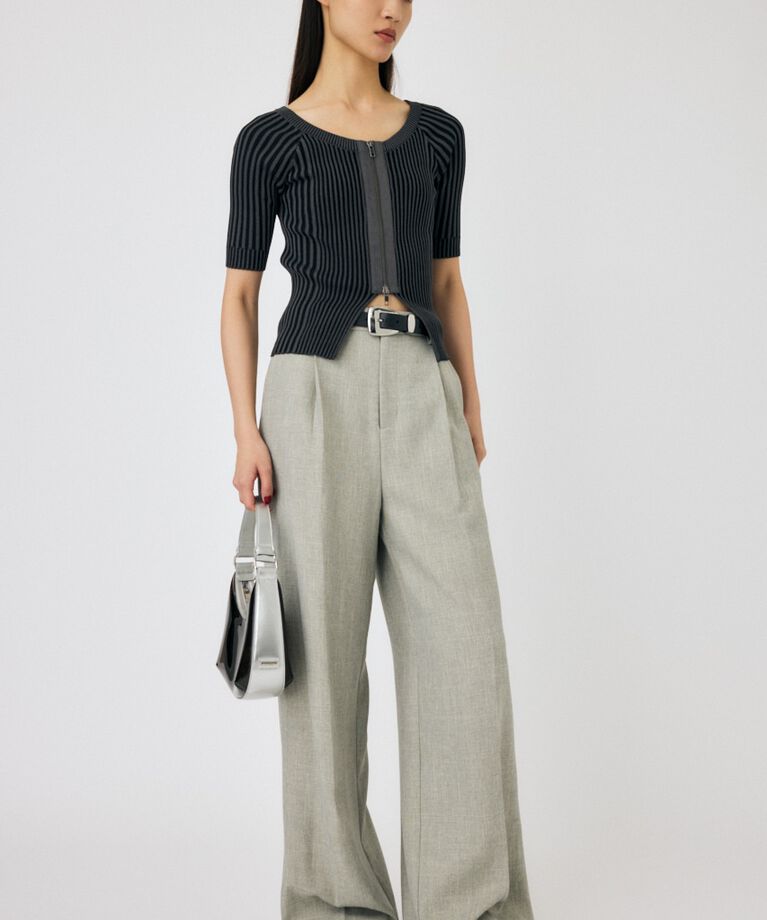 MOUSSY「ZIP UP RIB トップス」|ニット・セーター|