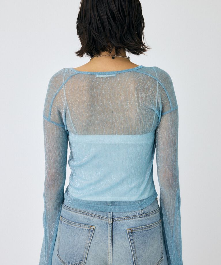 MOUSSY「GLITTER PLEATS カーディガン」|Tシャツ・カットソー|