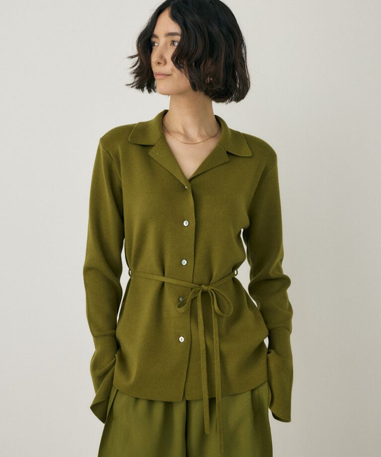 MOUSSY「ニットシャツ　オーガニックコットン×再生繊維混　」|シャツ・ブラウス|