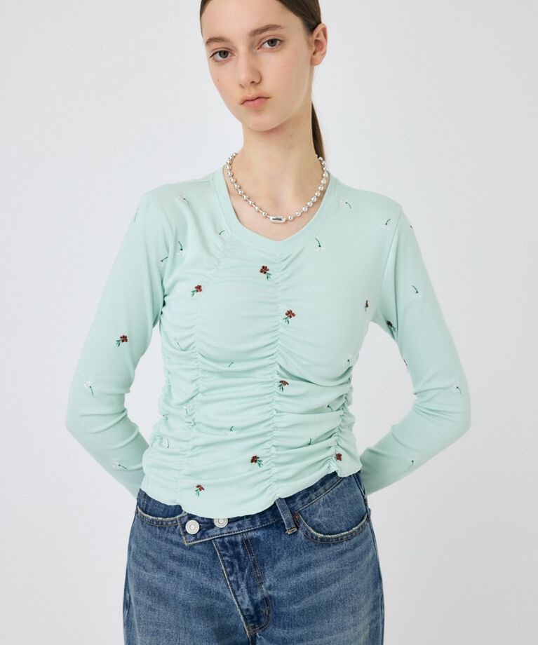 MOUSSY「FLORAL RANDOM GATHER LS Tシャツ」|Tシャツ・カットソー|