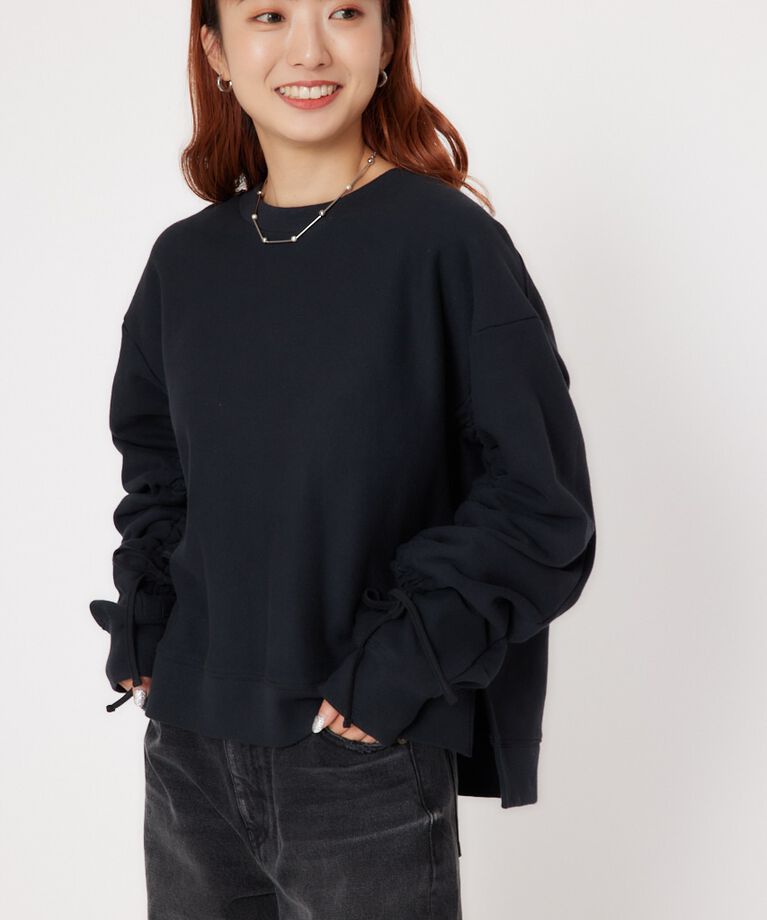 RODEO CROWNS「VTG SWEAT ドロストスリーブトップス」|Tシャツ・カットソー|BLK
