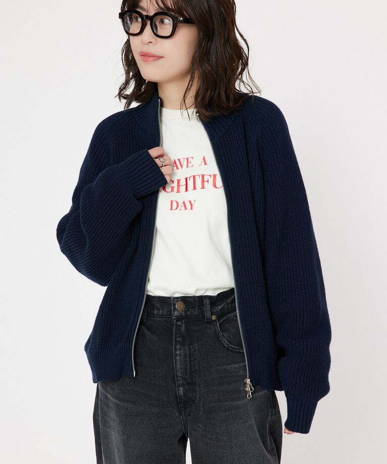 RODEO CROWNS「Wジップニットトップス」|カーディガン|NVY