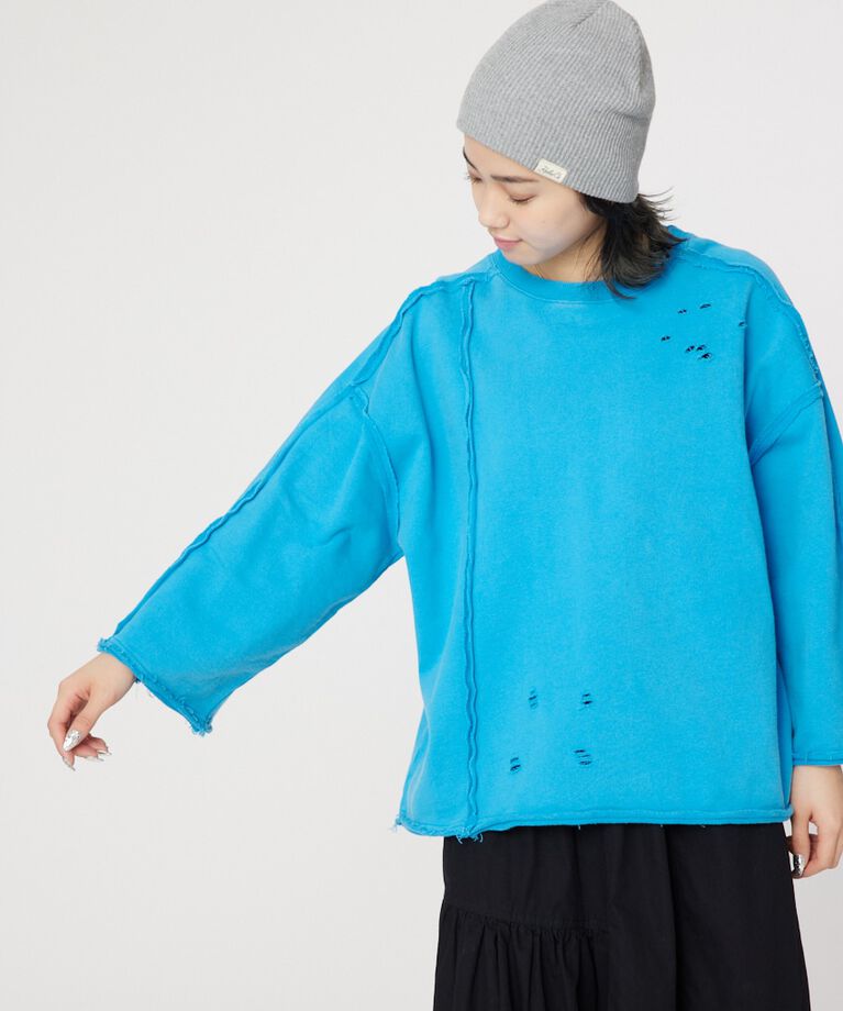 RODEO CROWNS「ウォッシュダメージスウェット」|Tシャツ・カットソー|