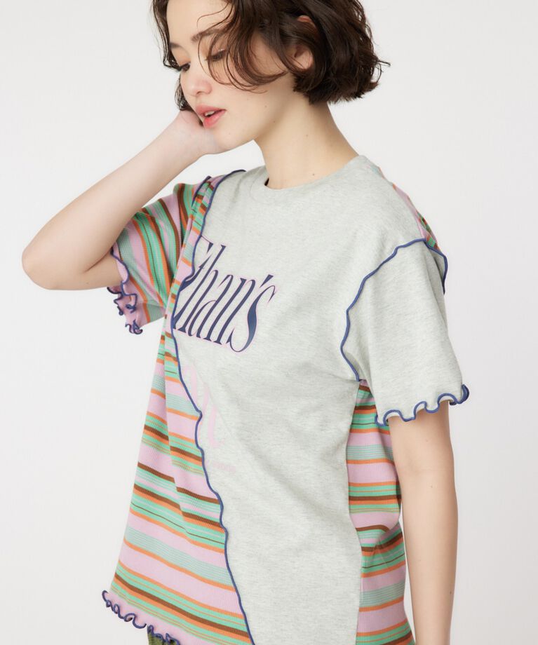 RODEO CROWNS「マルチボーダードッキングTシャツ」|Tシャツ・カットソー|