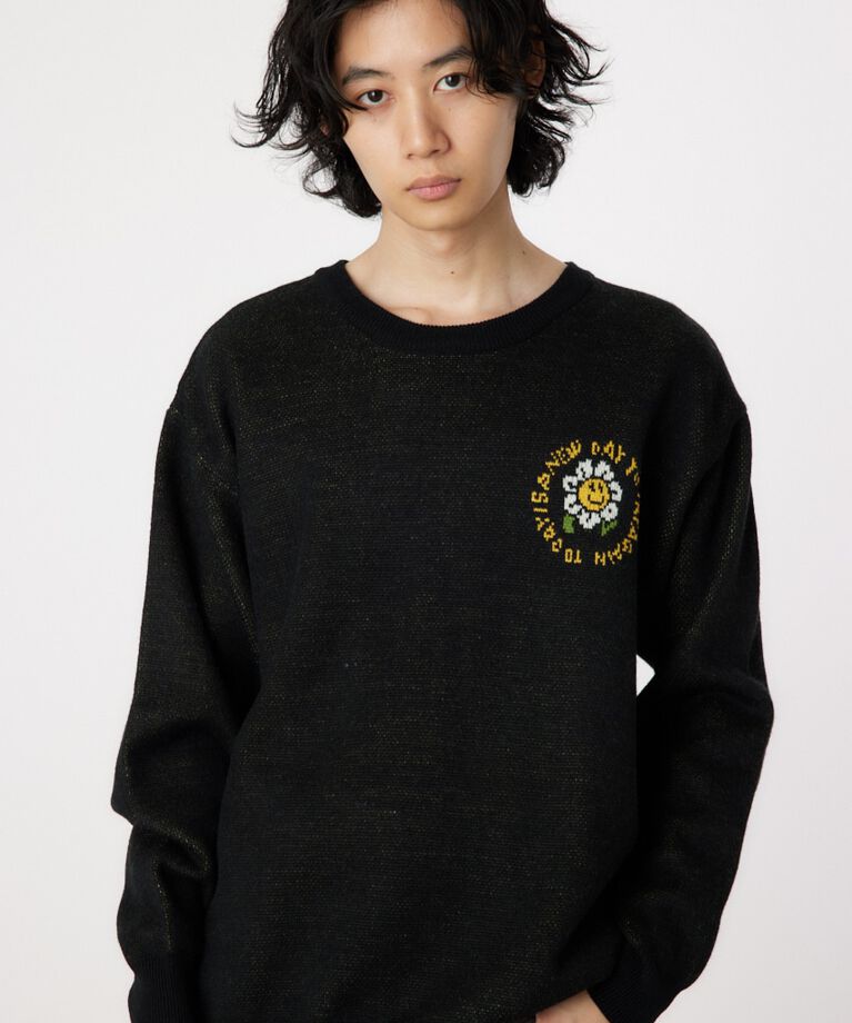 RODEO CROWNS「walking flower ニット」|ニット・セーター|BLK