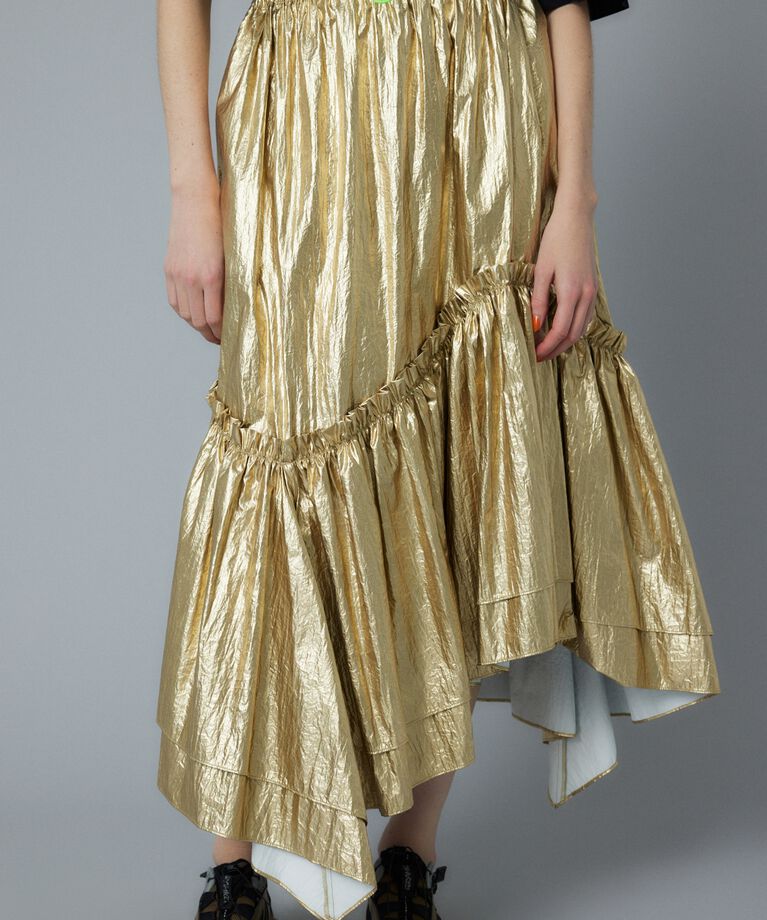 HeRIN.CYE「Metallic long skirt」|スカート|GLD