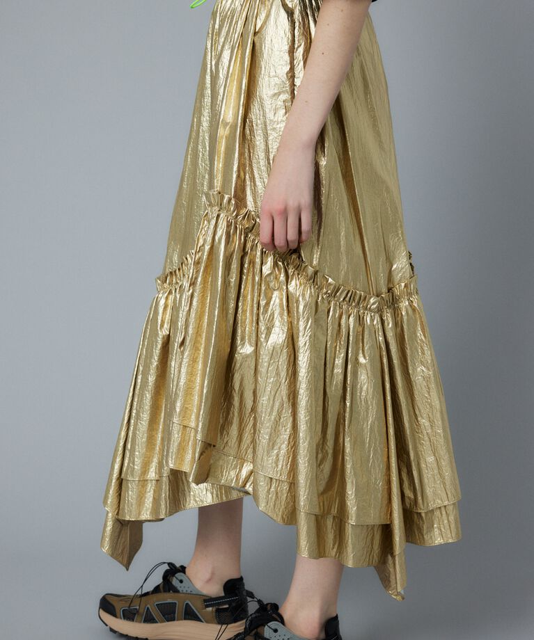 HeRIN.CYE「Metallic long skirt」|スカート|