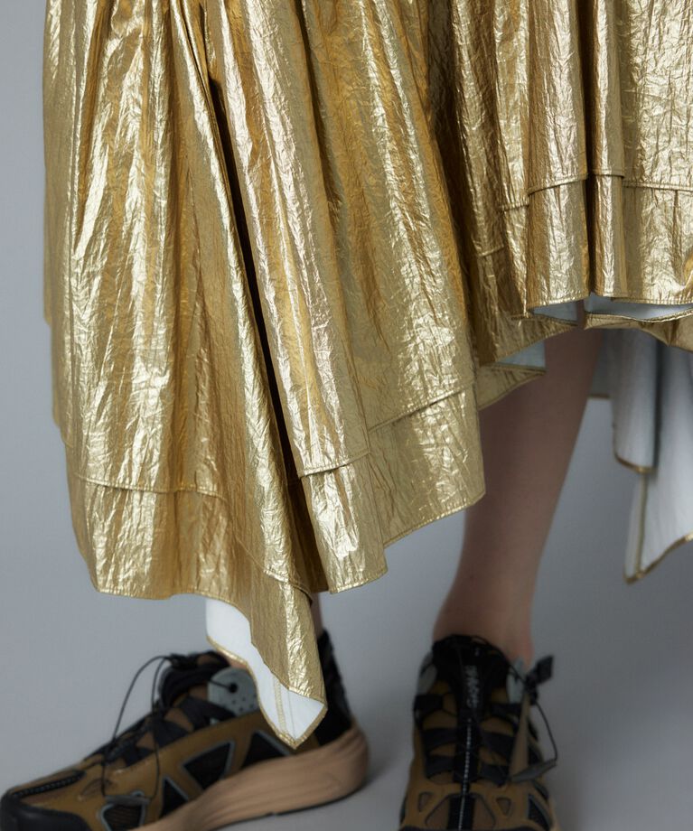 HeRIN.CYE「Metallic long skirt」|スカート|
