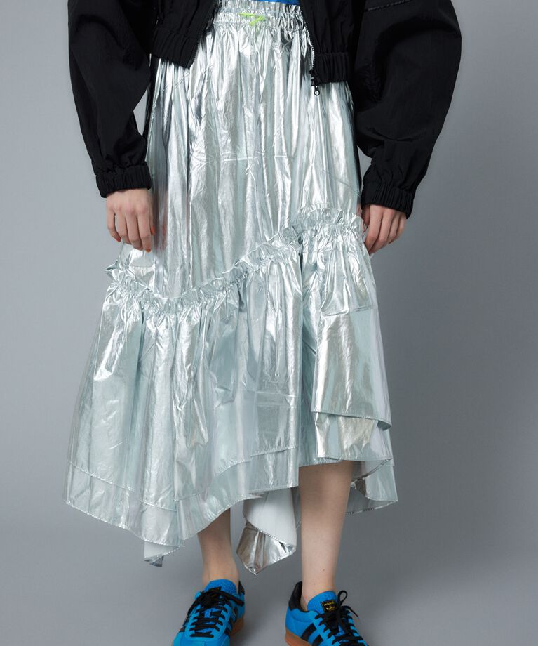 HeRIN.CYE「Metallic long skirt」|スカート|SLV