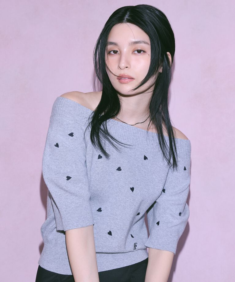 FRAY I.D「2wayパフスリーブハートニットプルオーバー」|ニット・セーター|GRY
