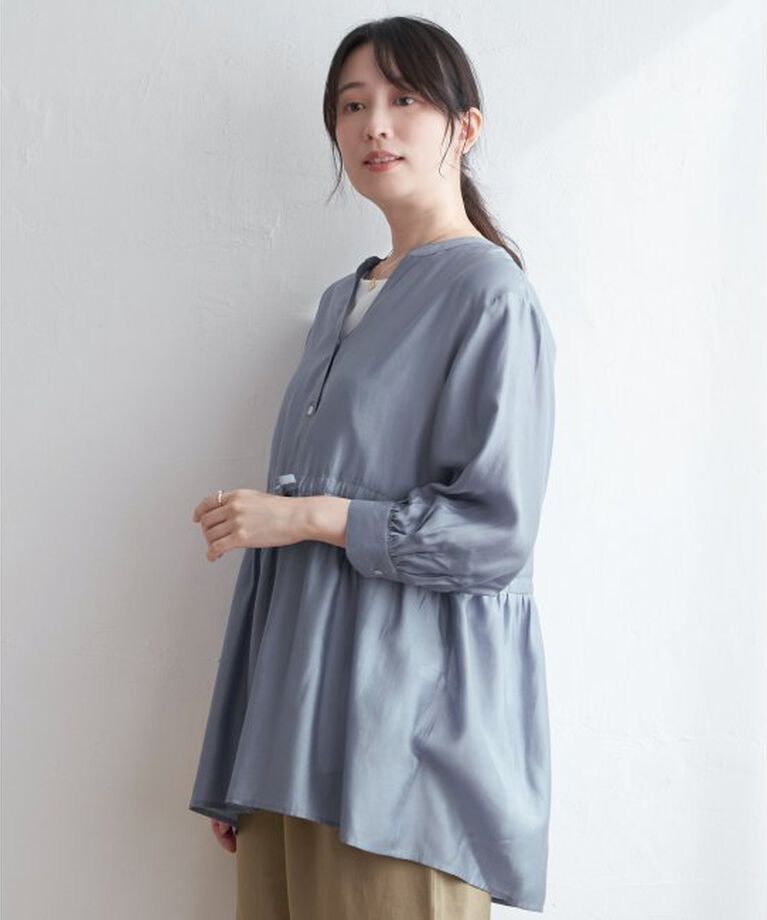 ikka「シアースキッパーシャツ」|シャツ・ブラウス|ブルー