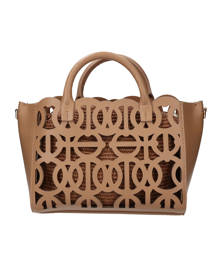 IMPORT SELECT「【ANITA BILARDI】カットワークレザーハンドバッグ(Q56357)」|ハンドバッグ|