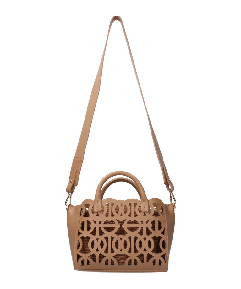 IMPORT SELECT「【ANITA BILARDI】カットワークレザーハンドバッグ(Q56357)」|ハンドバッグ|