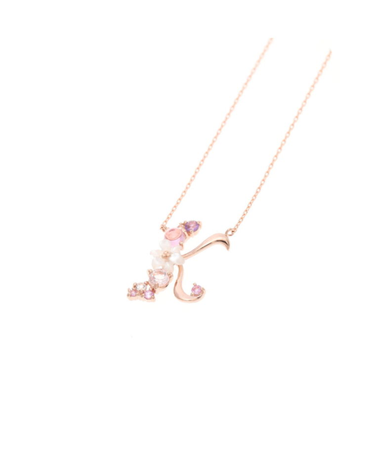 Samantha Tiara「K18 SPG フラワーレターズイニシャルネックレス 大 (K)」|ネックレス|