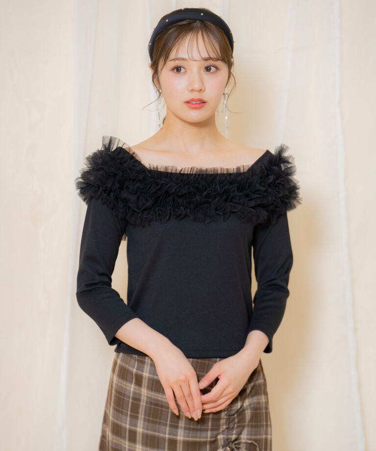 WILLSELECTION「チュールフリルテレコトップス」|Tシャツ・カットソー|