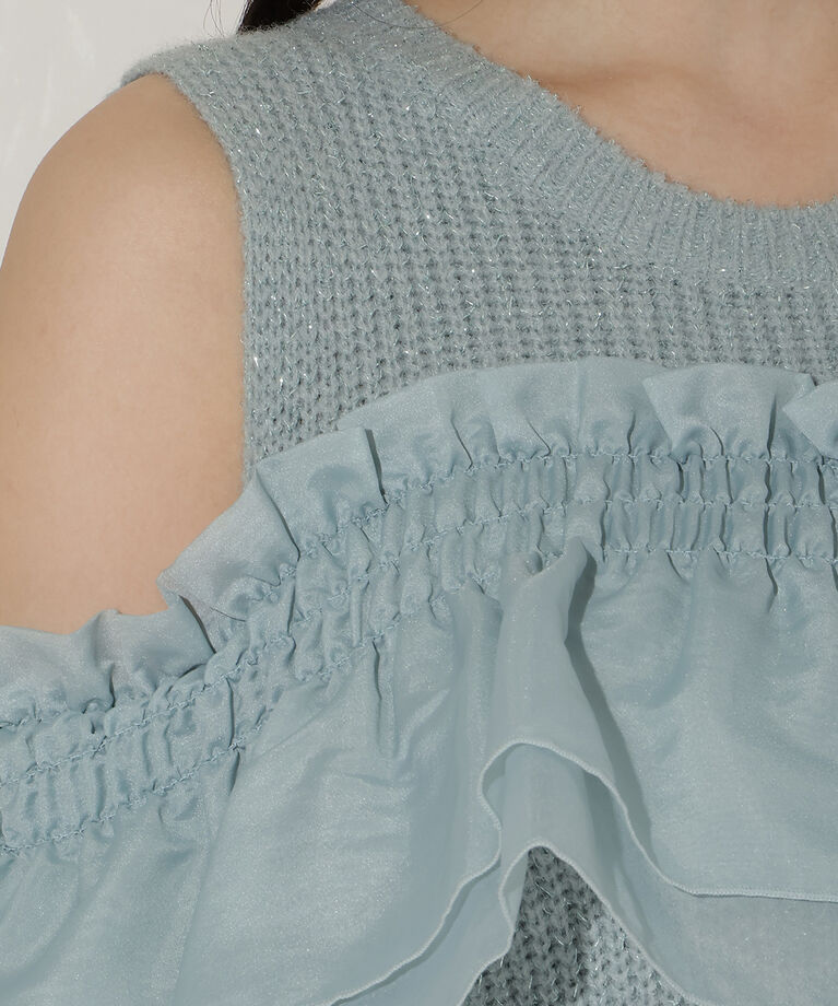 WILLSELECTION「バックリボンオフショルニットワンピース」|ワンピース|