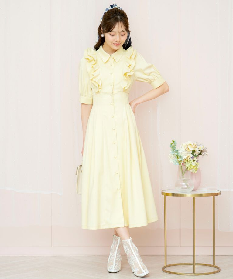 WILLSELECTION「ラッフルリボンタイシャツワンピース」|ワンピース|
