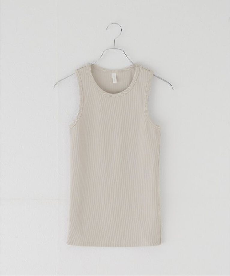  「【Munich/ミューニック】stretched polyester rib」|タンクトップ|ベージュ