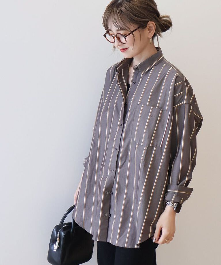 AMERICAN HOLIC「ドビーストライプロングシャツ」|シャツ・ブラウス|