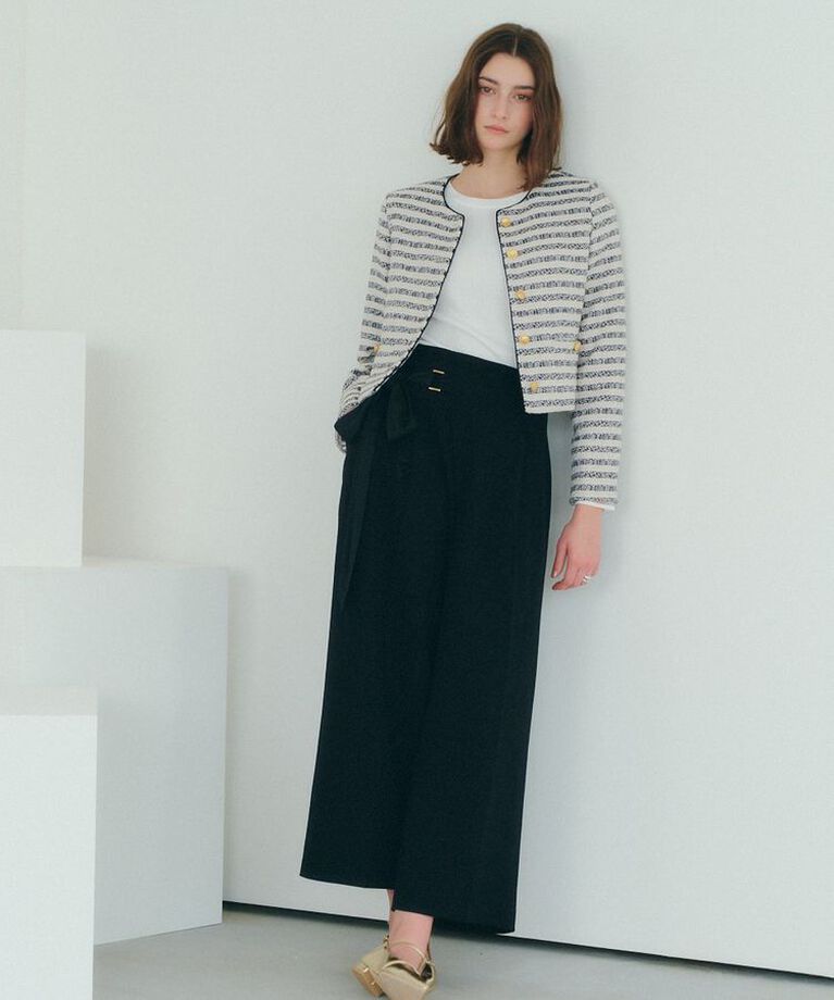 YECCA VECCA「リボンベルトワイドパンツ」|その他|