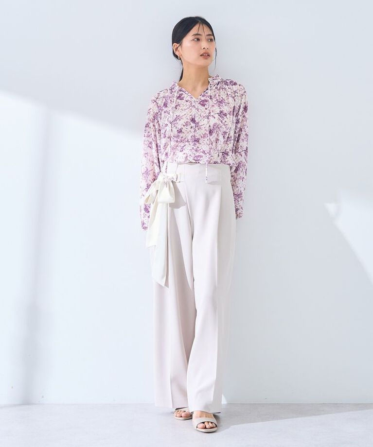 YECCA VECCA「リボンベルトワイドパンツ」|その他|