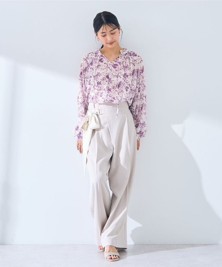 YECCA VECCA「リボンベルトワイドパンツ」|その他|