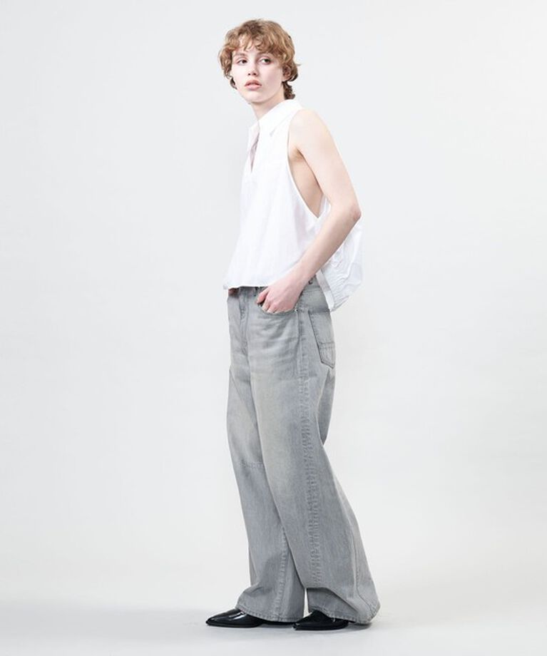ASTRAET「＜ASTRAET＞バックギャザー スキッパー ノースリーブブラウス」|シャツ・ブラウス|