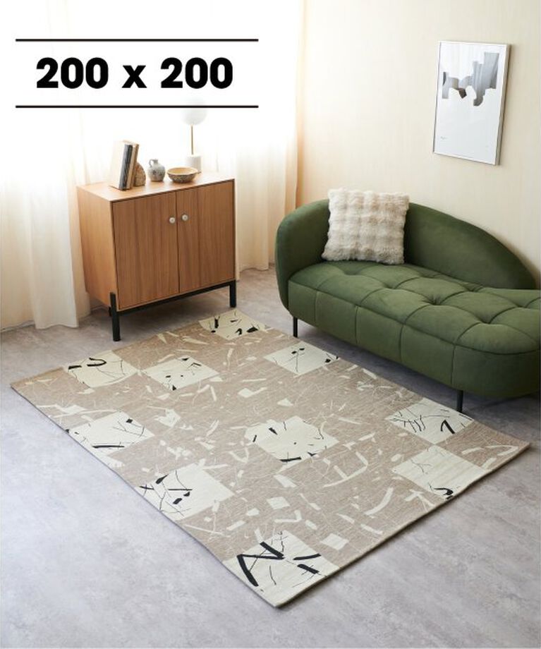 journal standard Furniture「LINEPATCH RUG 200×200　ラインパッチラグ」|その他|ベージュ