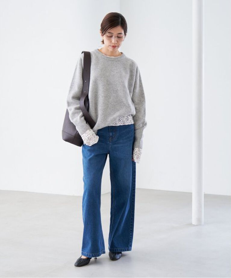 IENA「《WEB限定/追加4》ペイズリー ストレッチレースプルオーバー」|Tシャツ・カットソー|