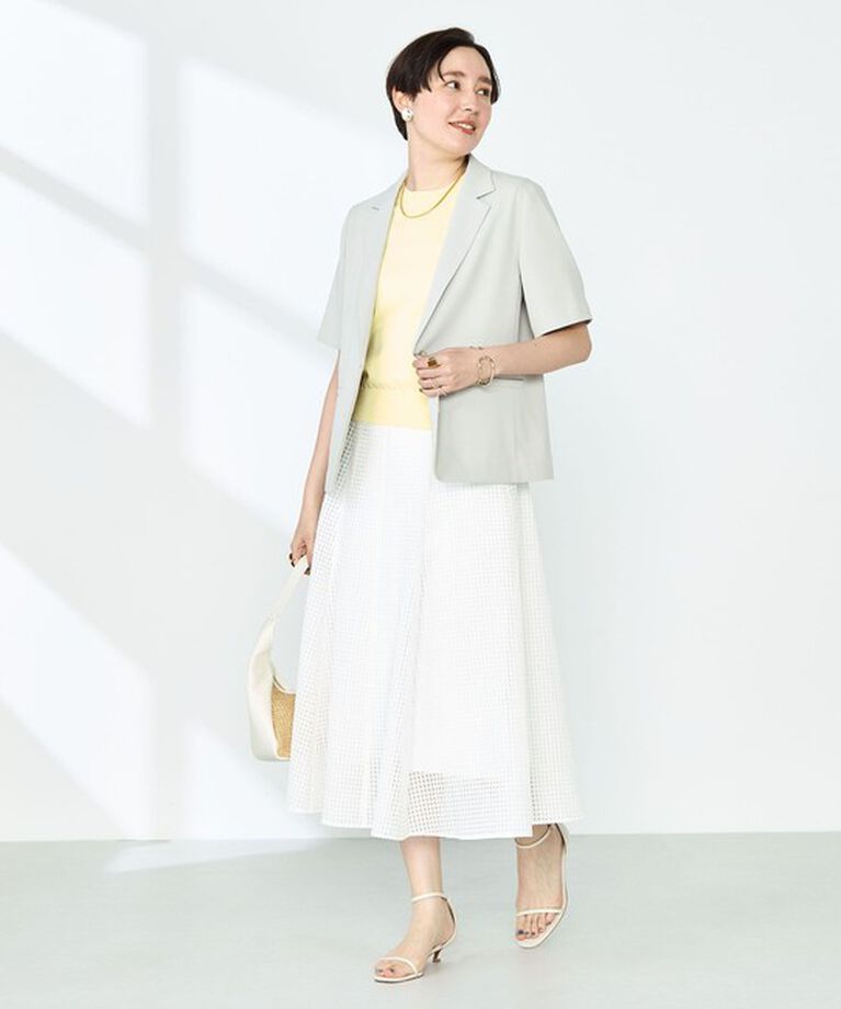 NOLLEY'S sophi「《セットアップ対応》ウォッシャブルツイル半袖ジャケット」|テーラードジャケット|