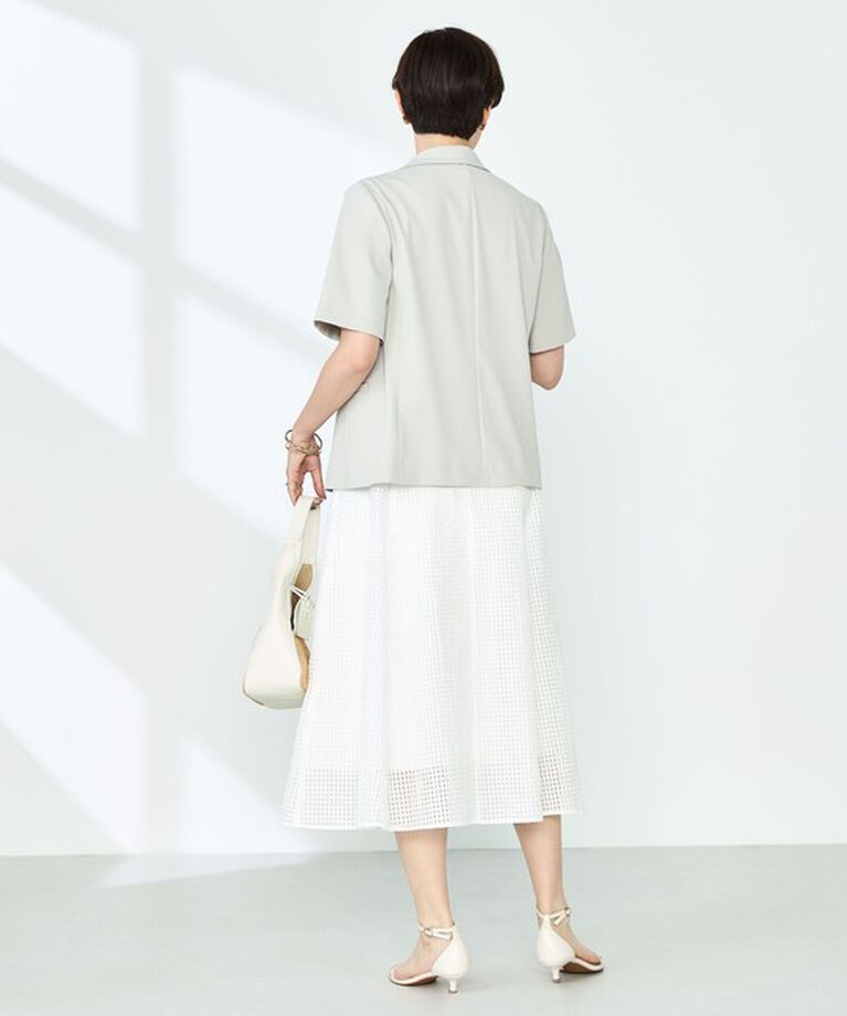 NOLLEY'S sophi「《セットアップ対応》ウォッシャブルツイル半袖ジャケット」|テーラードジャケット|