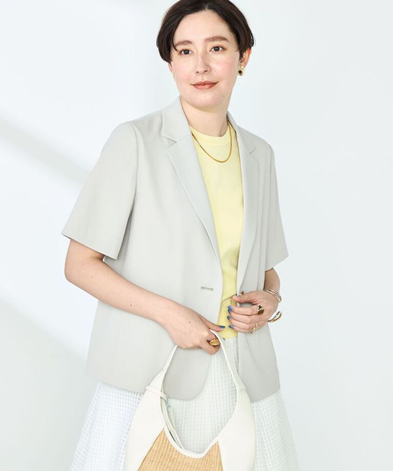 NOLLEY'S sophi「《セットアップ対応》ウォッシャブルツイル半袖ジャケット」|テーラードジャケット|