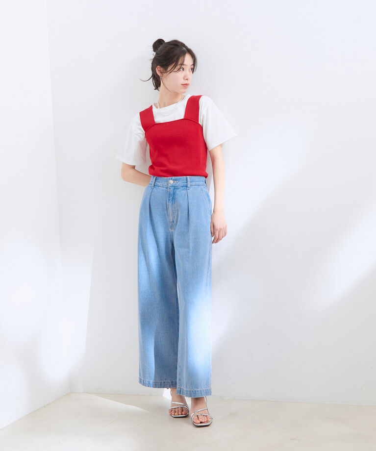 VIS「【UVケア・接触冷感・洗える】ニットタンクトップ」|タンクトップ|