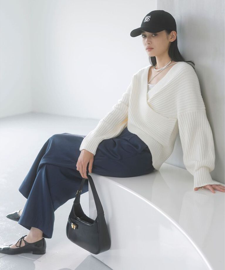 VIS「ふんわりカシュクールニットプルオーバー」|ニット・セーター|