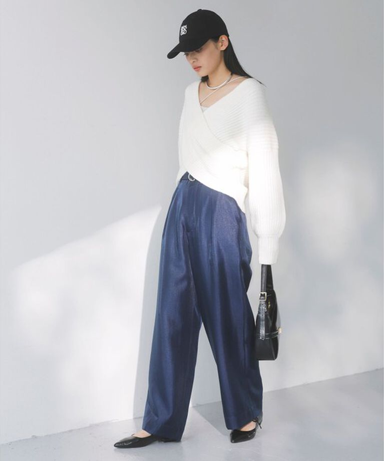 VIS「ふんわりカシュクールニットプルオーバー」|ニット・セーター|