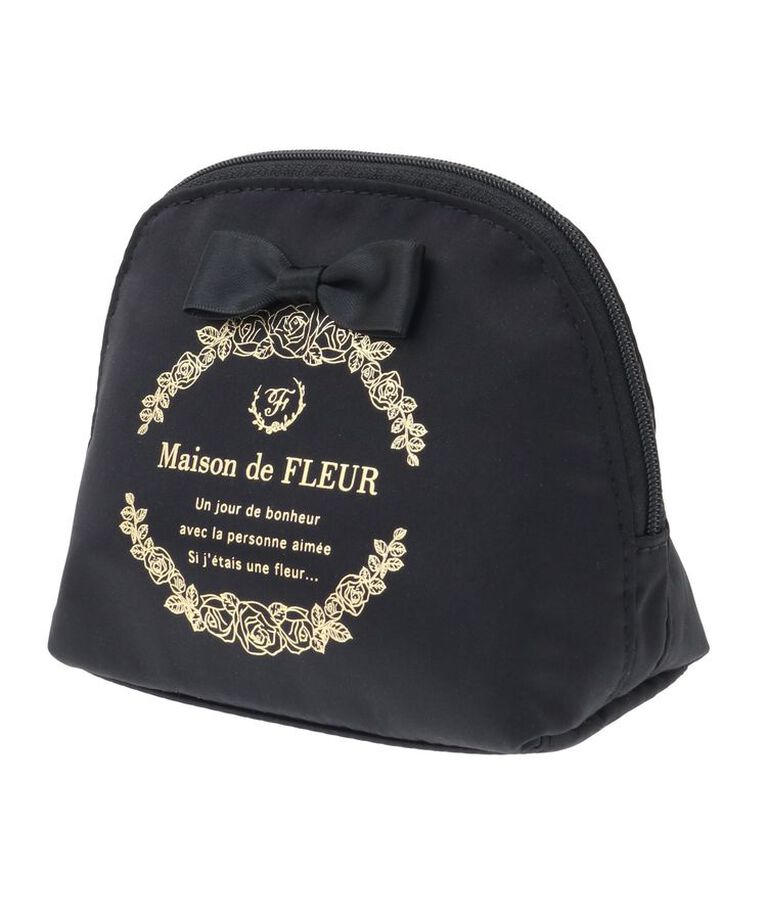 Maison de FLEUR「サテンリボンラウンドポーチ」|ポーチ|