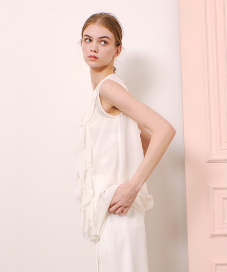 LOULOU WILLOUGHBY「【LOULOU WILLOUGHBY】シフォンラッフルブラウス」|シャツ・ブラウス|