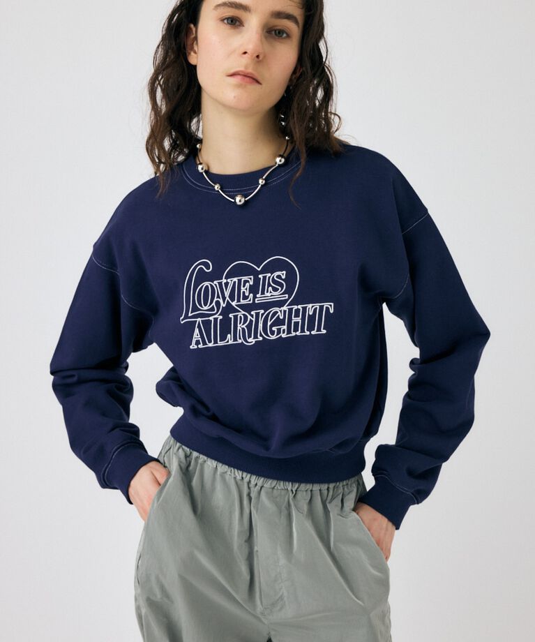 MOUSSY「LETTERED EMBROIDERY プルオーバー」|パーカー|NVY