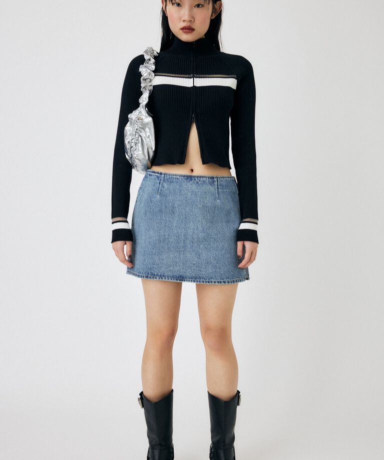 MOUSSY「W ZIP TRUCK ニット」|ニット・セーター|