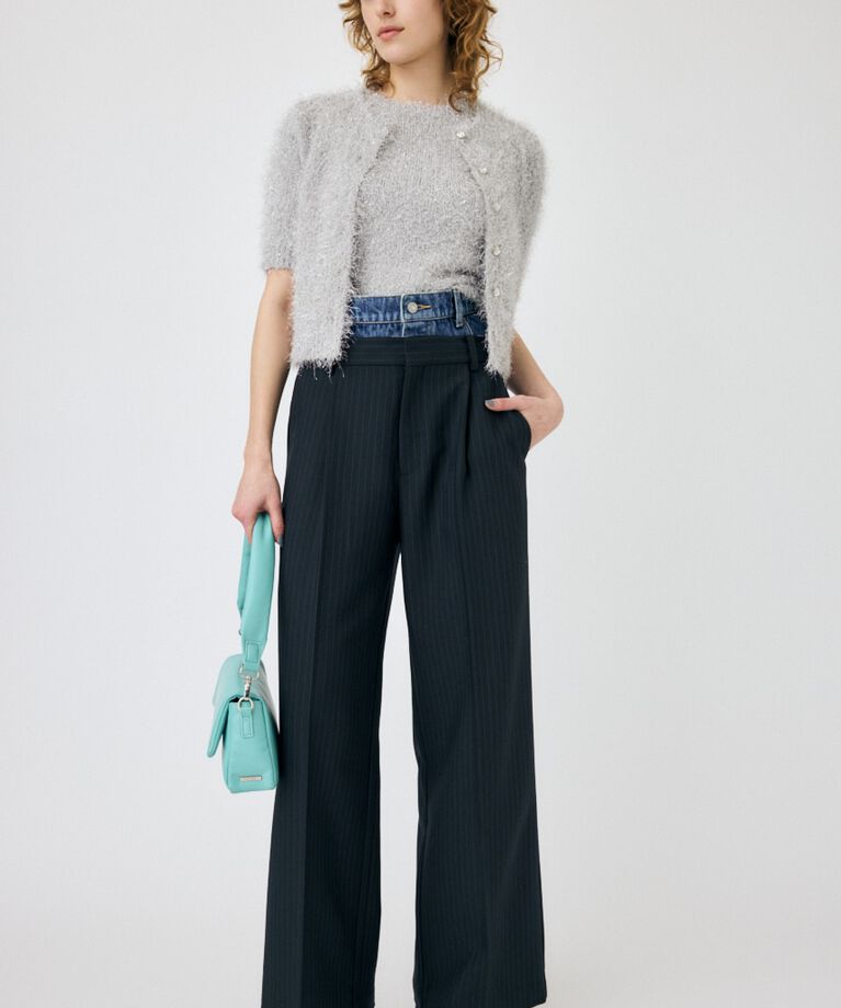 MOUSSY「SHAGGY GLITTER KNIT カーディガン」|カーディガン|