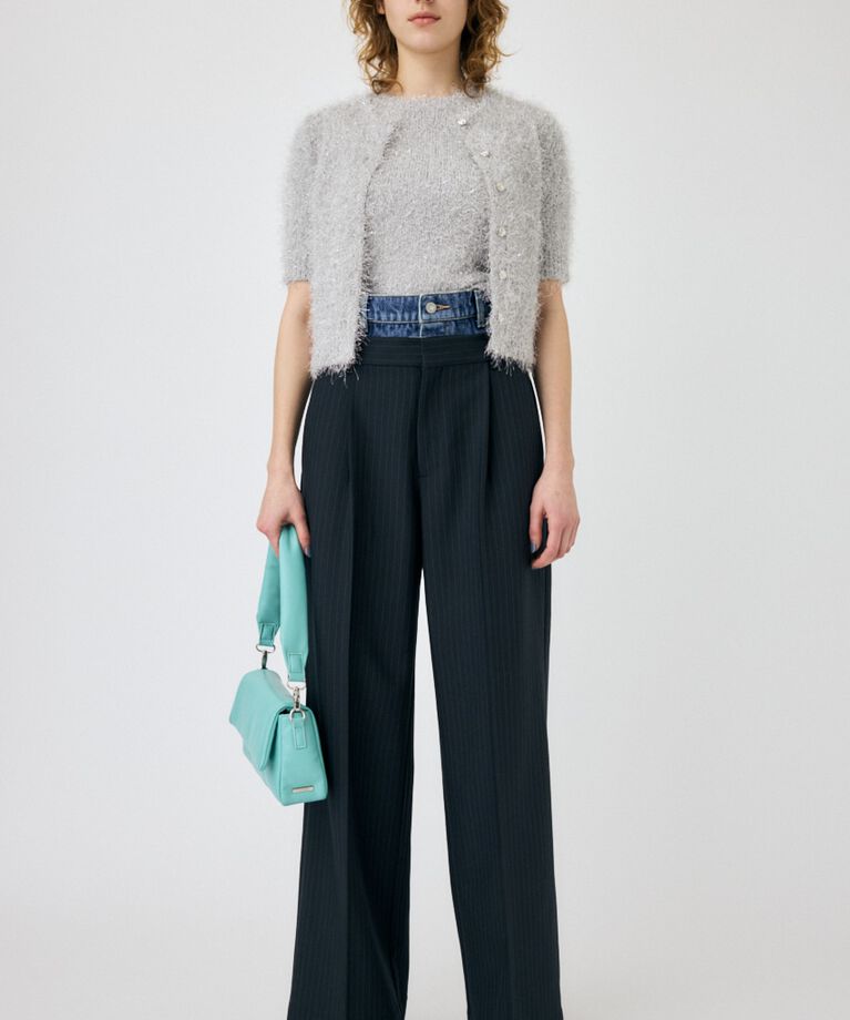 MOUSSY「SHAGGY GLITTER KNIT カーディガン」|カーディガン|