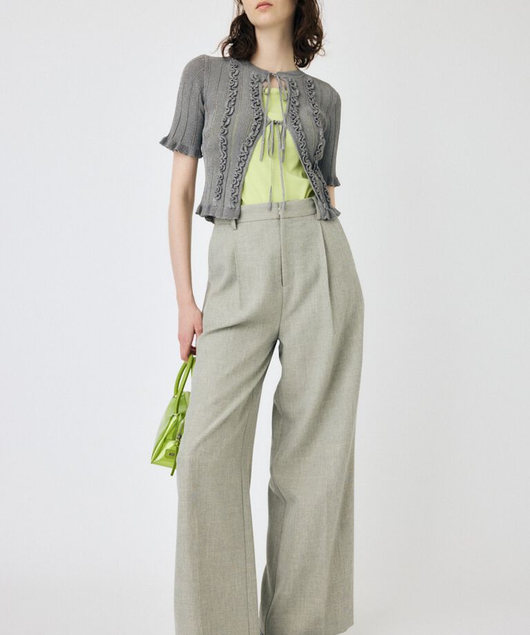 MOUSSY「FRILL STRIPED カーディガン」|ニット・セーター|