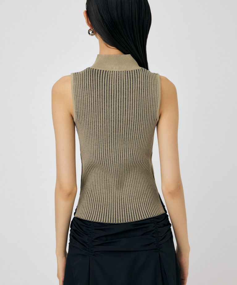 MOUSSY「MOCK NECK ハーフジップトップス」|タンクトップ|