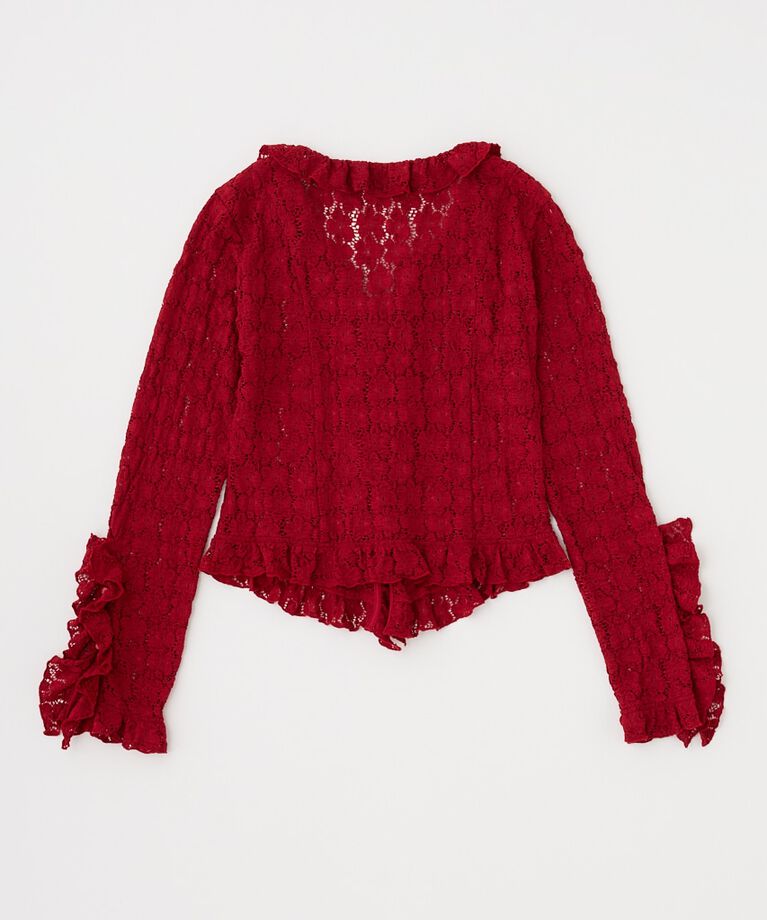 MOUSSY「CUT LACE RUFFLE ブラウス」|Tシャツ・カットソー|