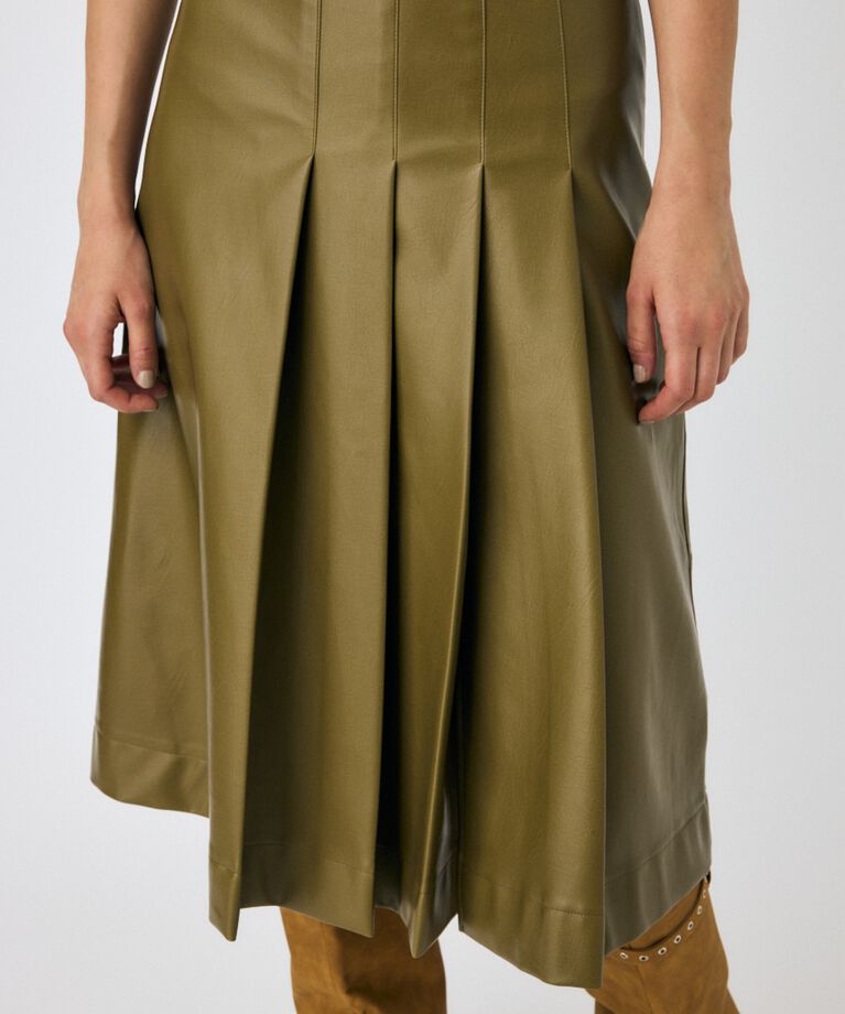 MOUSSY「F/LEATHER TUCKED ミディスカート」|スカート|